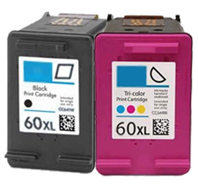 HP CC641WN / CC644WN HP 60XL Black Tri-Color High Yield Ink Cartridge Combo Pack