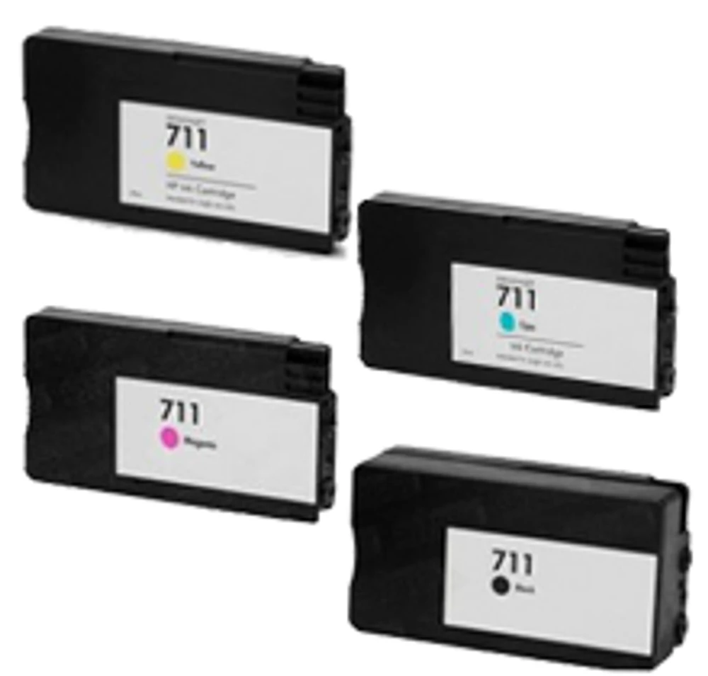 HP 711 Ink / Inkjet Cartridge High Yield Black Cyan Yellow Magenta