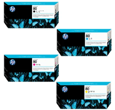 HP #80 Printhead Set Black Cyan Yellow Magenta