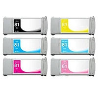 HP 81 HP81 Ink / Inkjet Cartridge Set Black Cyan Yellow Magenta Light Cyan Light Magenta