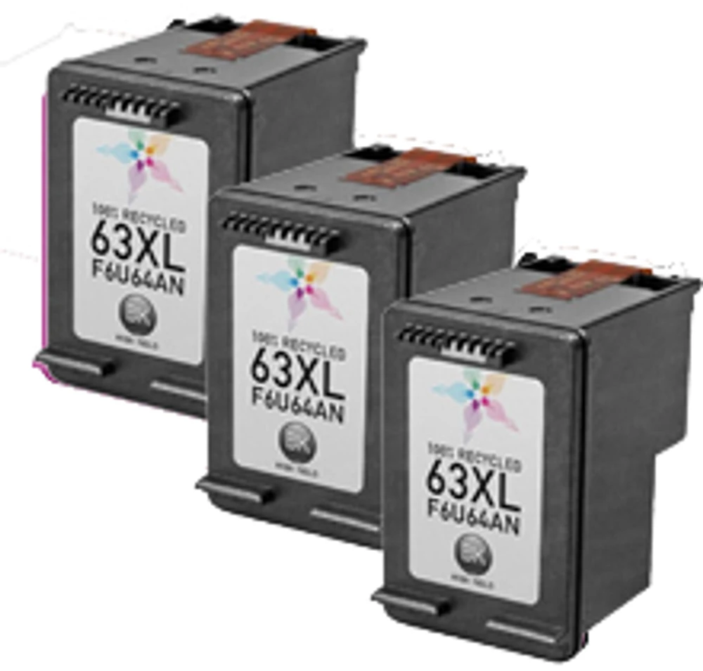 HP HPDT-63XL-3BK Eco-Saver Black Ink Cartridge High Yield 3PK Combo