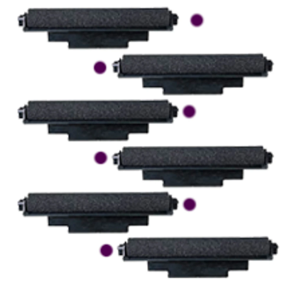 Casio IR-72 INK ROLLER Ribbons 6-PACK Purple