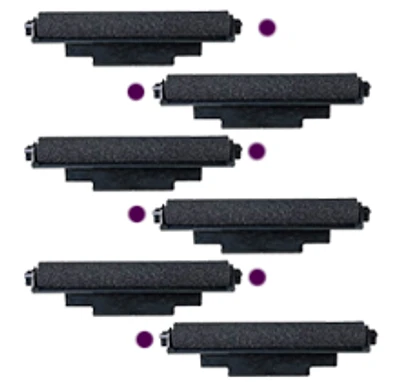 Casio IR-72 INK ROLLER Ribbons 6-PACK Purple