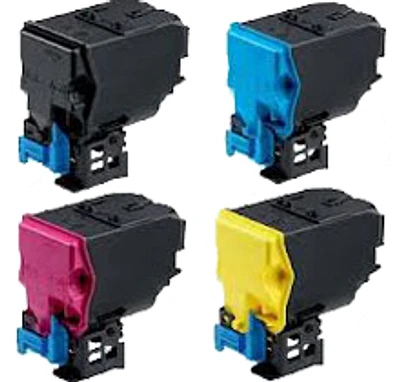 KONICA / MINOLTA 4750 / 4750DN High Yield Laser Toner Cartridge Set Black Cyan Yellow Magenta