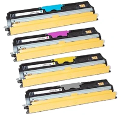 KONICA MINOLTA 1600W High Yield Laser Toner Cartridge Set Black Cyan Yellow Magenta