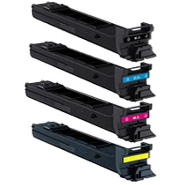 KONICA MINOLTA 4650 / 4690 High Yield Laser Toner Cartridge Set Black Cyan Yellow Magenta