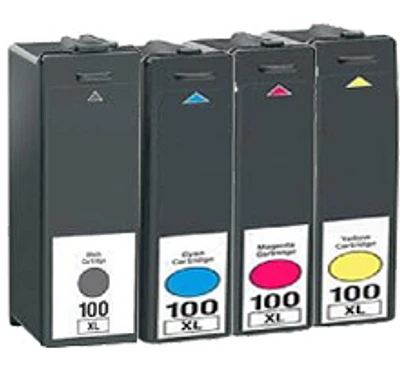 Lexmark 100XL High Yield Ink / Inkjet Cartridge Set Black Cyan Yellow Magenta