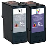 Lexmark 18Y0143 / 18Y0144 #43XL / #44XL Ink / Inkjet Cartridge Combo Pack Black Tri-Color High Yield