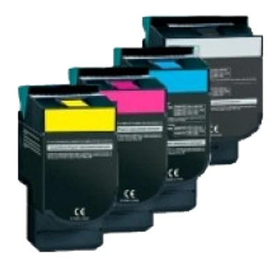 Lexmark / IBM C540 High Yield Laser Toner Cartridge Set Black Cyan Magenta Yellow