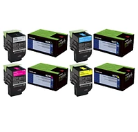 Lexmark CX310 Laser Toner Cartridge Set Black Cyan Magenta Yellow