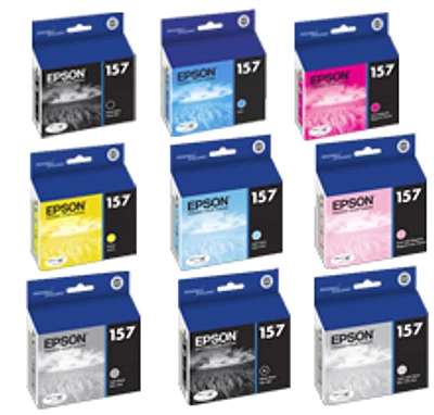 Epson T157 Ink / Inkjet Cartridge Set Photo Black Cyan Vivid Magenta Yellow Light Cyan Vivid Light Magenta Light Black Matte Black Light Light Black