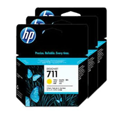 HP CZ136A (HP 711) Ink / Inkjet Cartridge High Yield Yellow 3 Pack