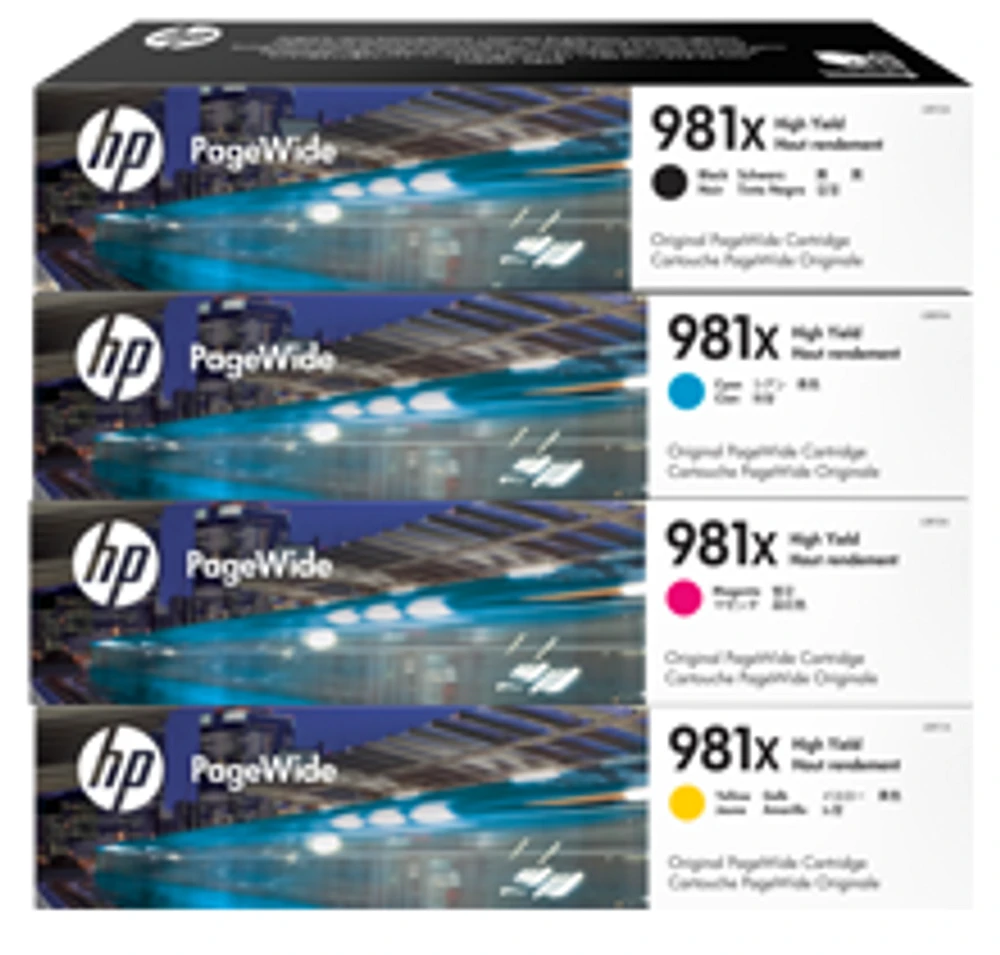 HP 981X High Yield Ink Cartridge Set Black Cyan Magenta Yellow