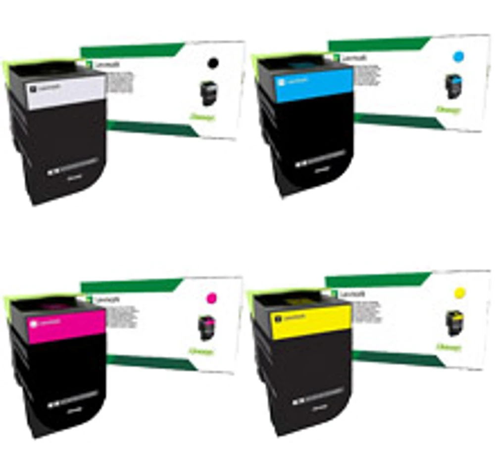 Lexmark CX517 High Yield Laser Toner Cartridge Set Black Cyan Magenta Yellow