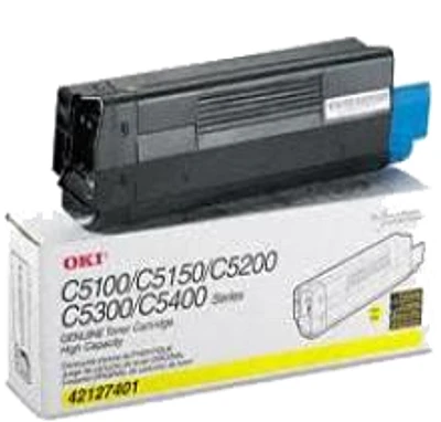 Okidata 42127401 Laser Toner Cartridge Yellow High Yield