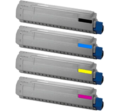 Okidata Type C14 Laser Toner Cartridge Set Black Cyan Yellow Magenta