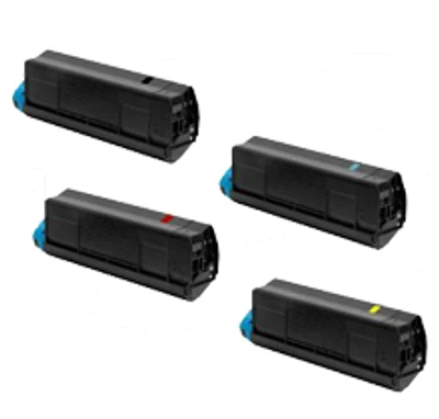 Okidata Type C15 Laser Toner Cartridge Set Black Cyan Yellow Magenta