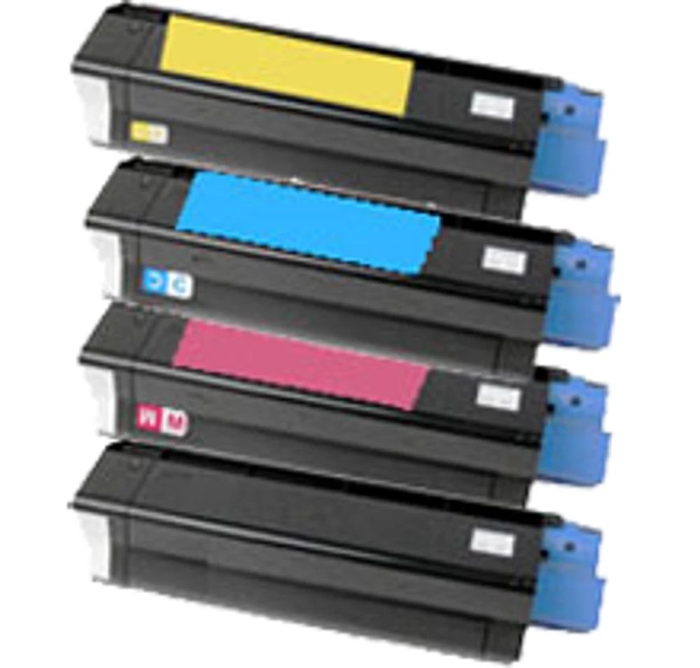 Okidata C3100 / C3200 Laser Toner Cartridge Set Black Cyan Yellow Magenta