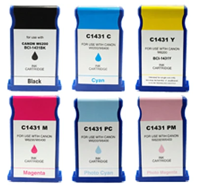 Canon W6200 Set Ink / Inkjet Cartridge Black Cyan Magenta Photo Cyan / Light Cyan Photo Magenta / Light Magenta Yellow