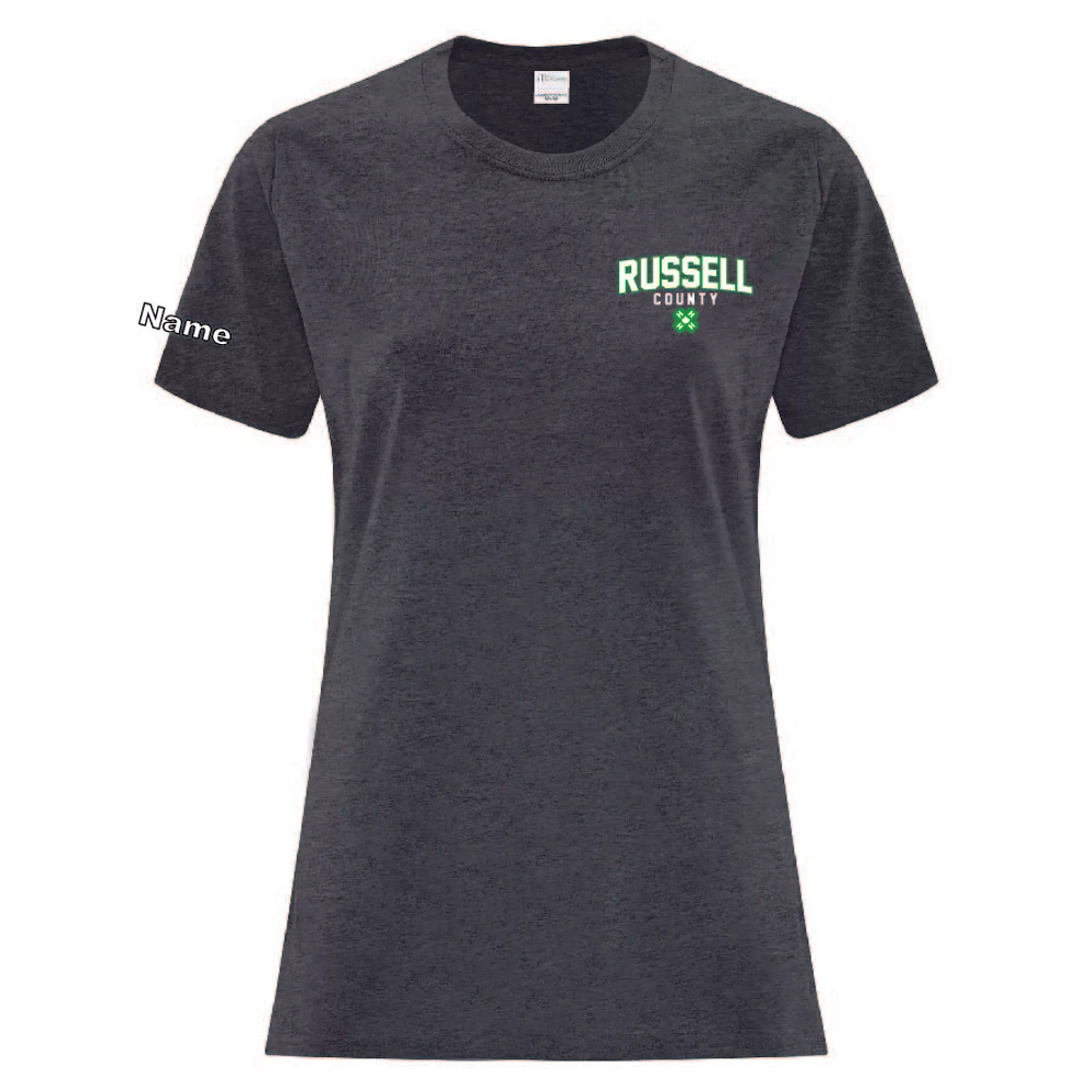 RUSSELL COUNTY ATC1000L ADULT LADIES TSHIRT (DARK HEATHER GREY)