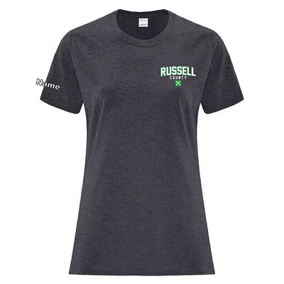 RUSSELL COUNTY ATC1000L ADULT LADIES TSHIRT (DARK HEATHER GREY)