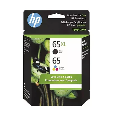 ~Brand New Original HP 6ZD95AN (65XL Black + 65 Color) INK / INKJET Cartridge Combo Pack Black Tri-Color