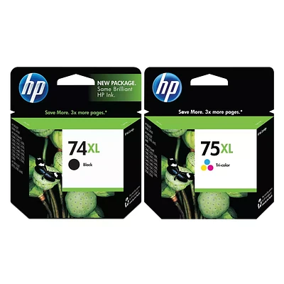 ~Brand New Original HP CB336WN / CB338WN (74XL/75XL) Black Tri-Color High Yield Ink Cartridge Combo Pack