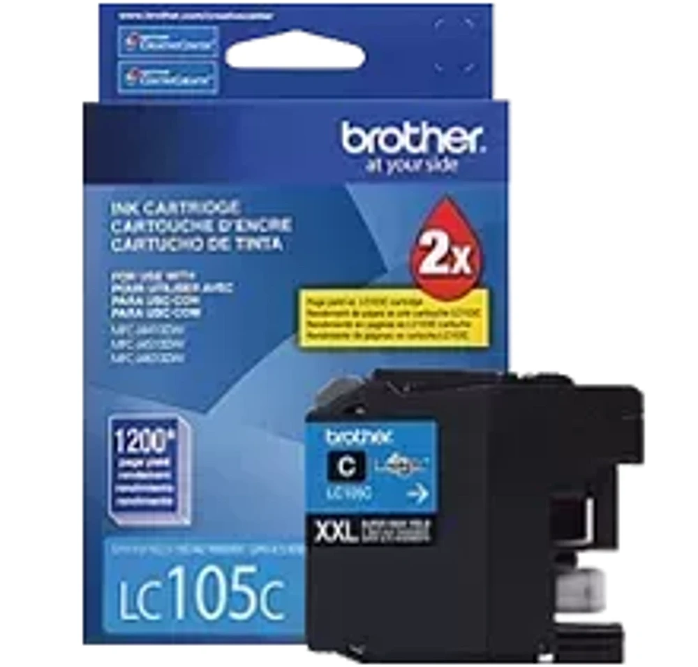 Brand New Original Brother LC-105C Ink / Inkjet Cartridge High Yield - Cyan