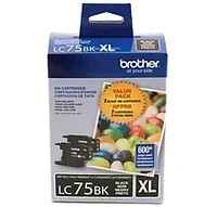 Brand New Original Brother LC-75BK Ink / Inkjet Cartridge High Yield - Pack of 2 - Black