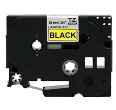 Brother TZE-641 - Black on Yellow Laminated Tape for P-touch Label Makers - 18 mm wide x 8 m long
