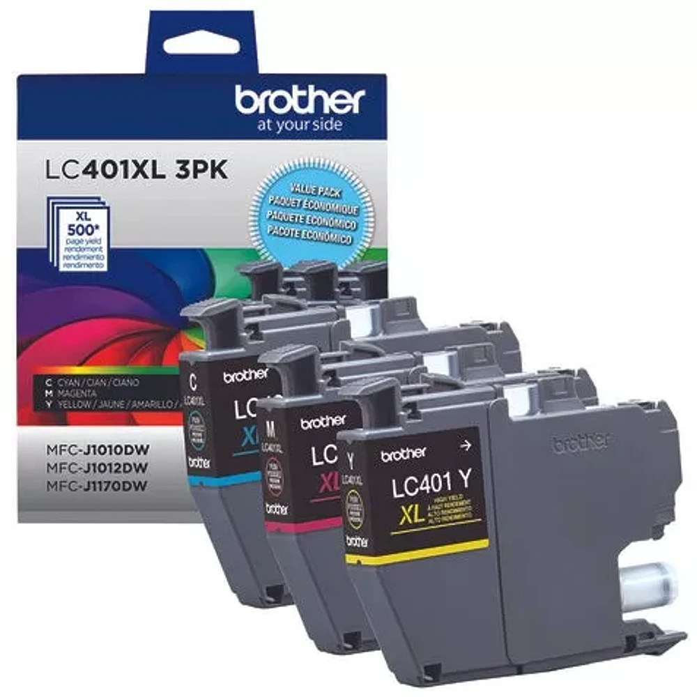 ~Brand New Original Brother LC401XL3PKS Cyan Magenta Yellow Ink / Inkjet Cartridge