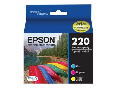 ~Brand New Original Epson T220520 Cyan Magenta Yellow Ink / Inkjet Cartridge Tri Pack