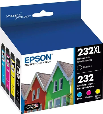 ~Brand New Original Epson T232 Set Black High Yield Cyan Magenta Yellow Ink / Inkjet Cartridge