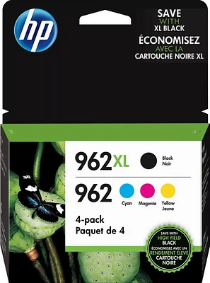 ~Brand New Original HP 3JB34AN (962XL Black + 962 Color) Black Cyan Magenta Yellow Ink / Inkjet Cartridge Set