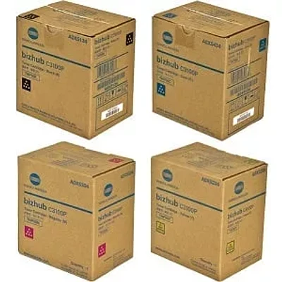 ~Brand New Original Konica Minolta TNP50 Set Black Cyan Magenta Yellow Laser Toner Cartridge