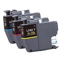 Brother LC401XL3PKS Cyan Magenta Yellow Ink / Inkjet Cartridge