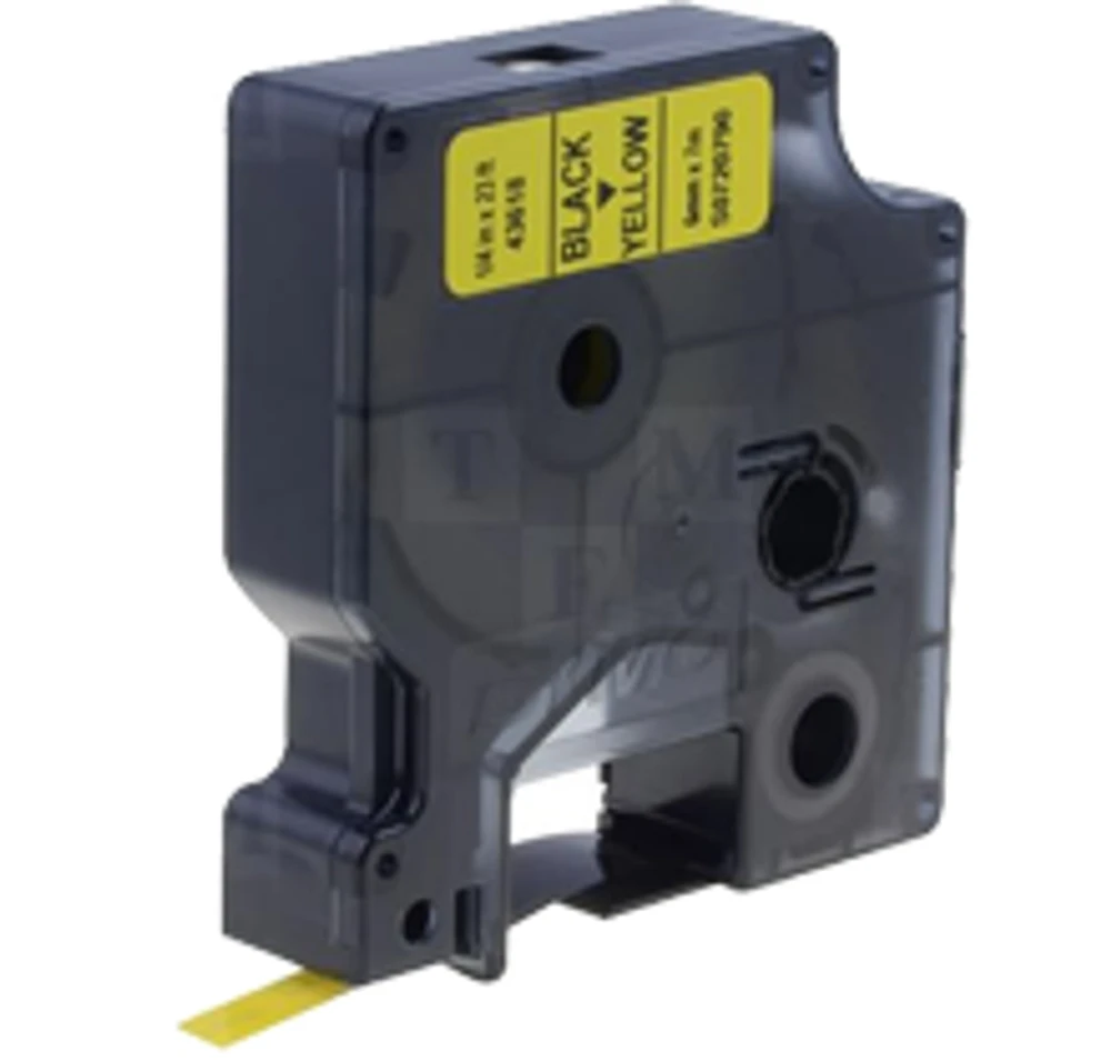 DYMO 43618 Label Tape Black on Yellow