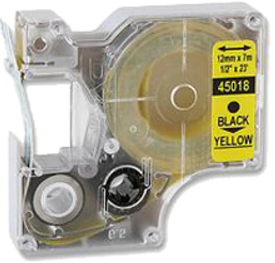 DYMO 45018 Label Tape Black on Yellow