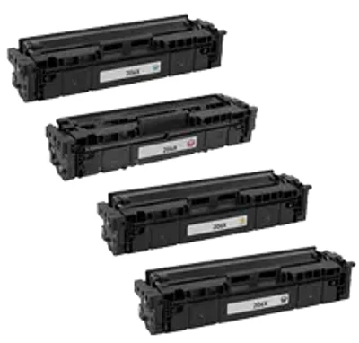 HP 206X High yield Laser Toner Cartridge Set Black Cyan Magenta Yellow With Chip