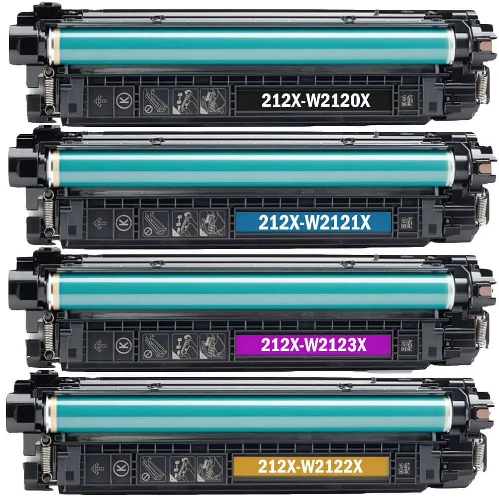 HP 212X Set With Chip Black Cyan Magenta Yellow Laser Toner Cartridge