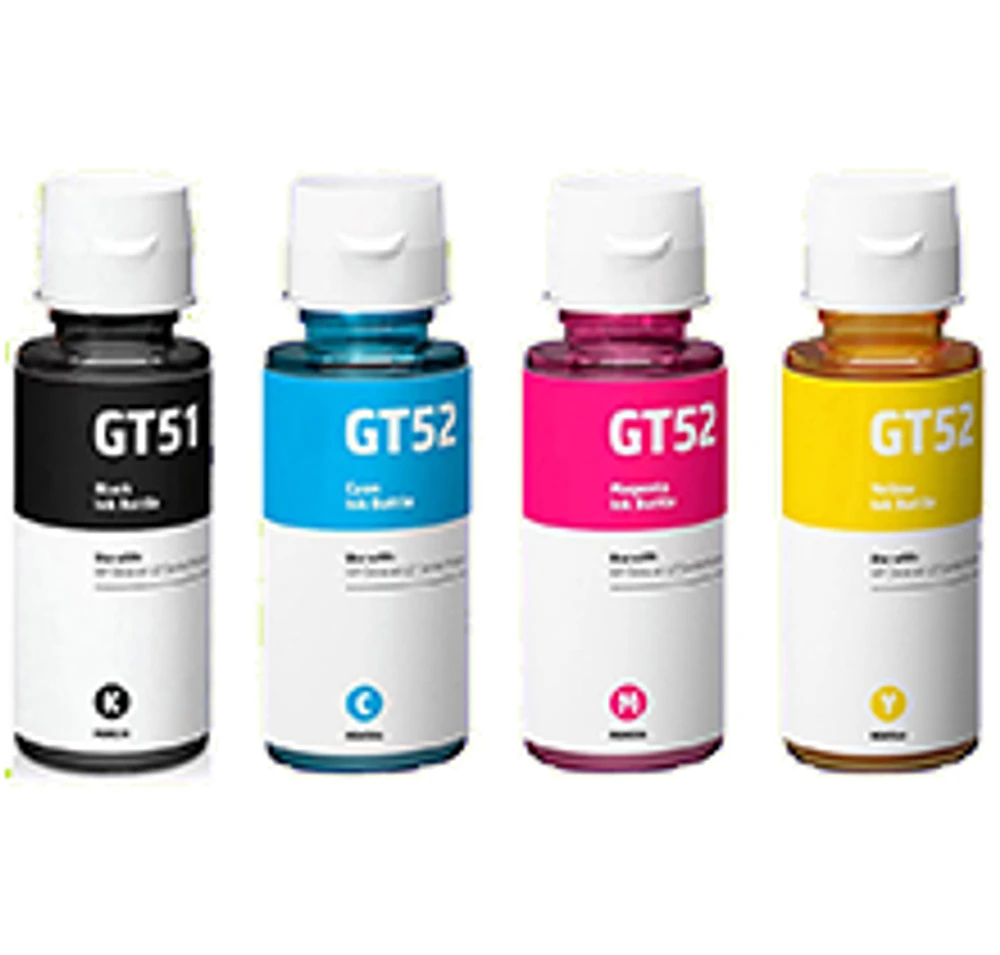 HP GT51 INK Bottle Set Black Cyan Magenta Yellow