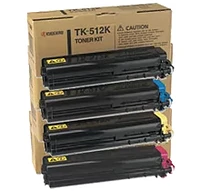 ~Brand New Original KYOCERA / MITA TK-512 Laser Toner Cartridge Set Black Cyan Yellow Magenta