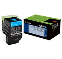 ~Brand New Original Lexmark 80C1HC0 Laser Toner Cartridge Cyan High Yield