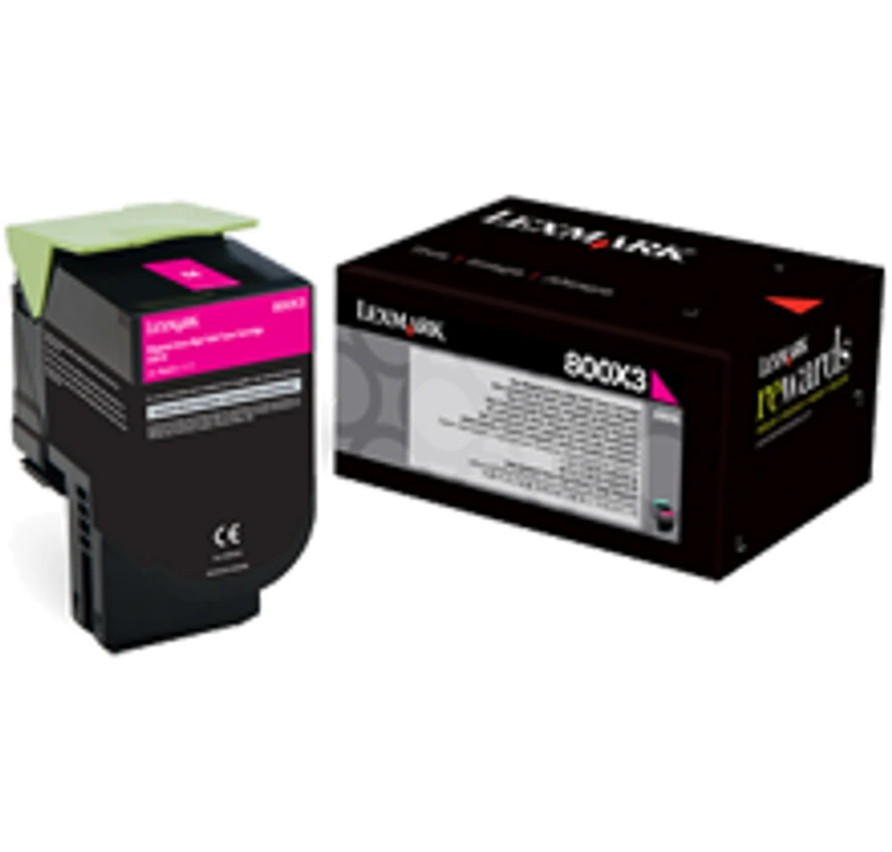 ~Brand New Original Lexmark 80C1HM0 Laser Toner Cartridge Magenta High Yield