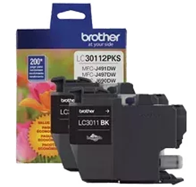 Brand New Original Brother LC-3011BK Ink / Inkjet Cartridge - Pack of 2 - Black