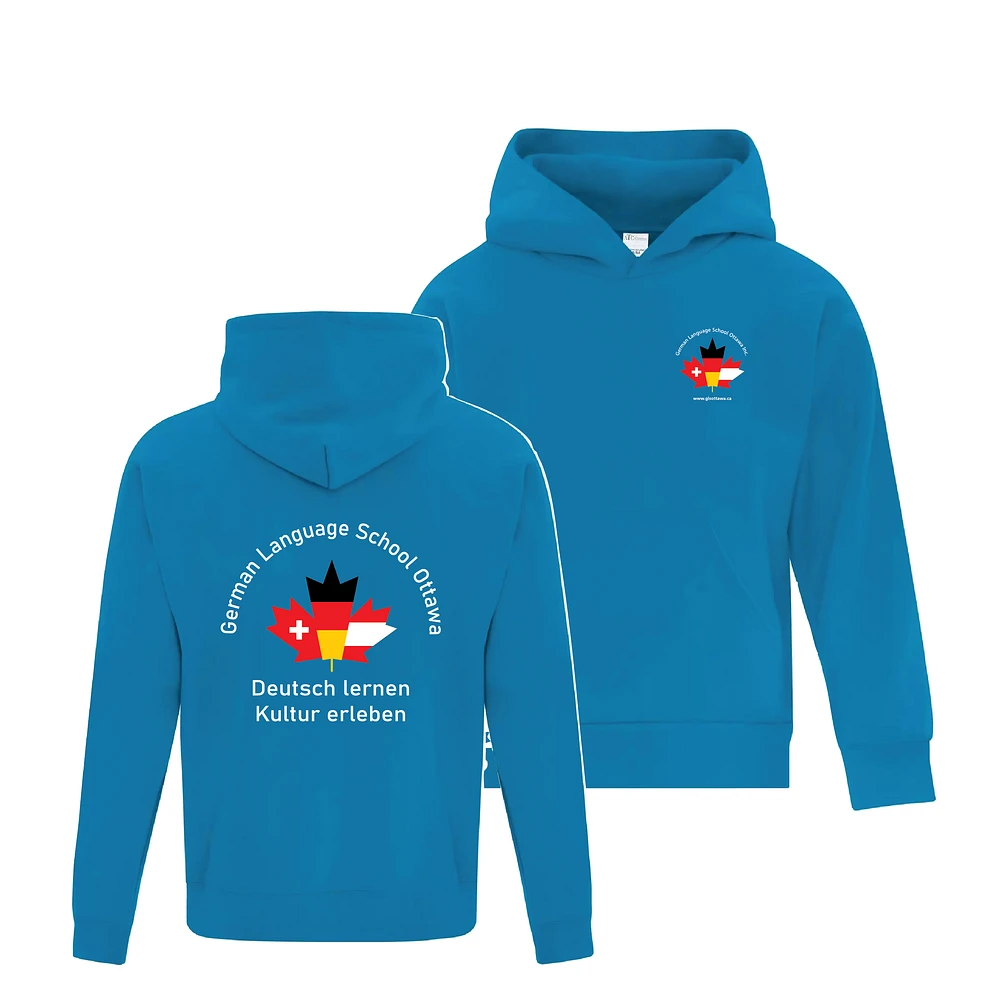 German Language School ATCY2500 Youth Hooded Sweatshirt (Sapphire)