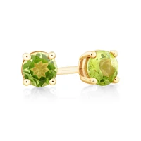 Stud Earrings with Peridot in 10kt Yellow Gold