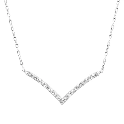 Collier à chevron en argent sterling à diamants totalisant 0,12 ct