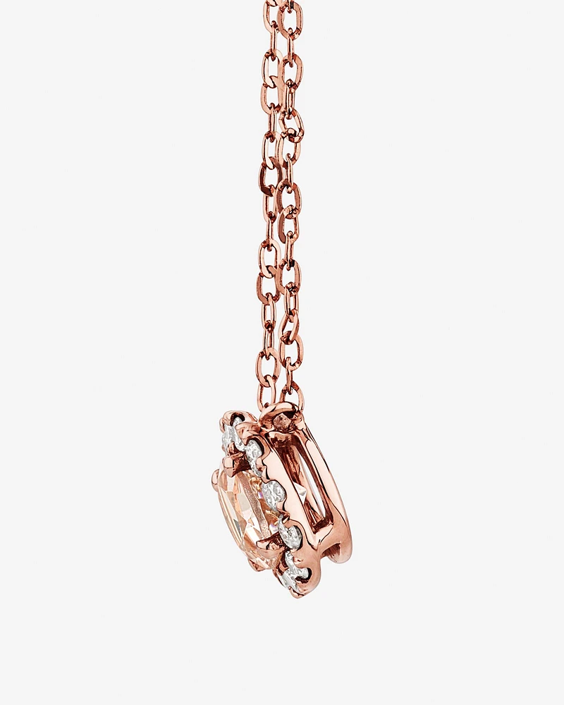 Pendant with Morganite & Carat TW of Diamonds in 10kt Rose Gold