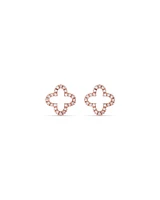 4 Leaf Clover Stud Earrings With Diamonds In 10kt Rose Gold